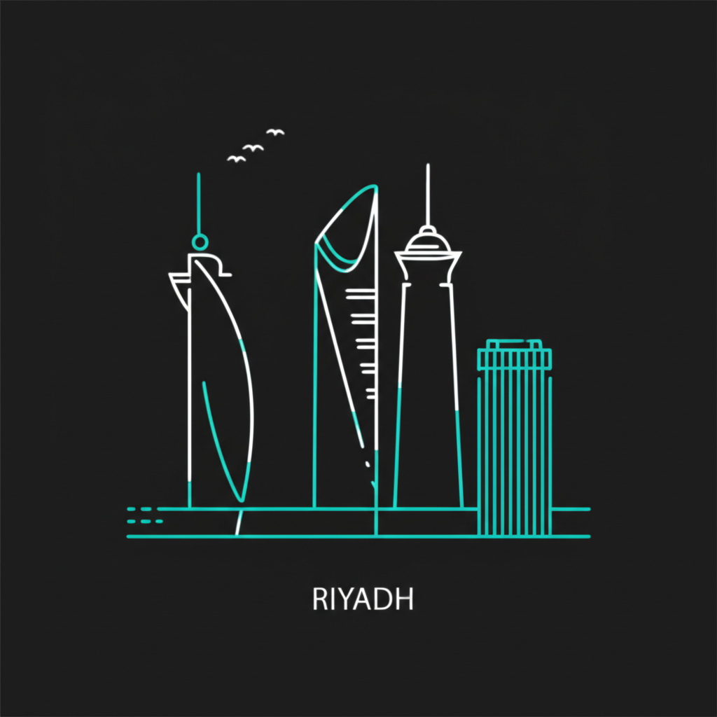 Stylized Riyadh Landmarks Illustration